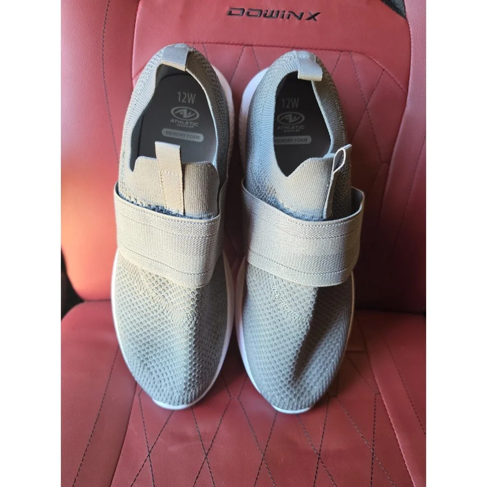 Athletic Works Mens Slip On Sneakers Memory Foam Walking Shoes New Size 12
